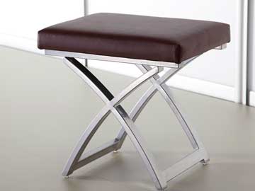 Stool Top Faux Leather in chocolate