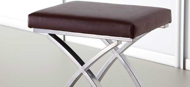 Stool Top Faux Leather in chocolate