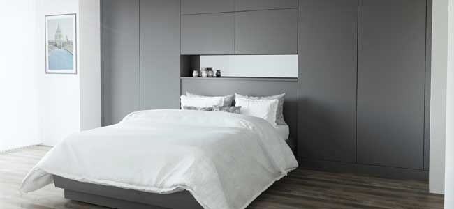 Glacier Fitted Bedroom in Smooth Matt Graphite